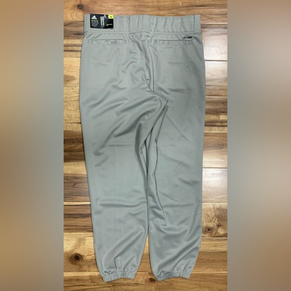 Adidas Baseball Pants Traditonal Cut Soil Release Men's M Gray Sports NWOT - Picture 2 of 3
